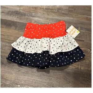 Jumping Beans Girls Size 6 Patriotic Star Tiered Skort Red White Blue NWT